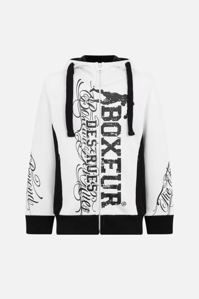 Felpa Logo Con Cappuccio White