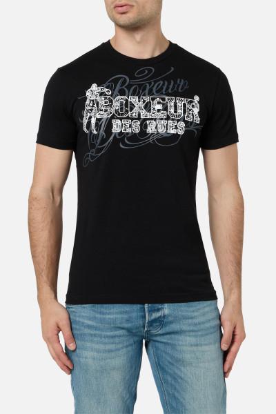T-Shirt Nera Graficata In Stile Chicano