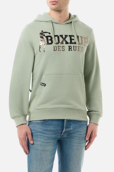 Felpa Logo Con Cappuccio Sage