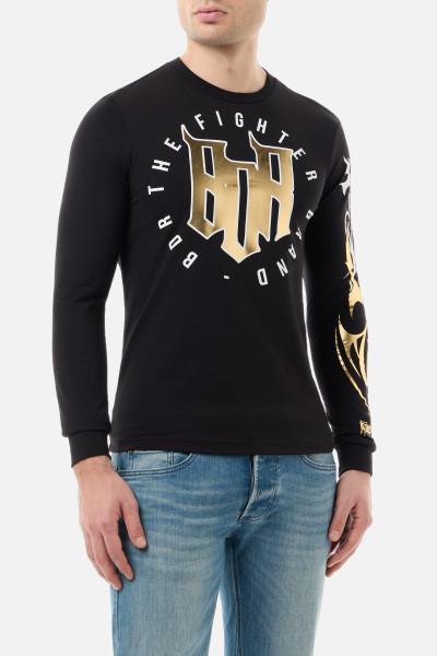 T-Shirt A Manica Lunga Black-Gold